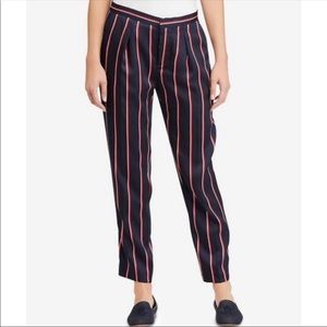 LAUREN RALPH LAUREN/ANKLE PANT/NAVY PINSTRIPE